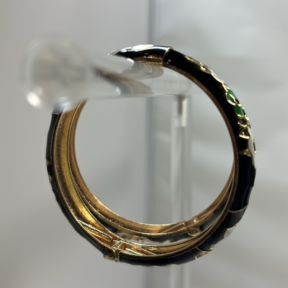New Handcrafted Cloisonne Bangle Bracelets Golden Enamel Metal Handcuff - Picture 3 of 5